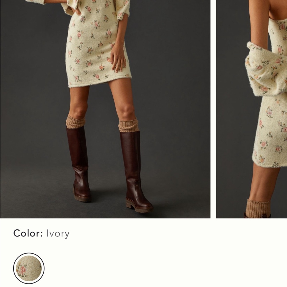 Ivory Floral Knit Dress